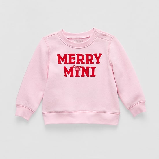 Okie Dokie Baby Girls Round Neck Fleece Long Sleeve Sweatshirt
