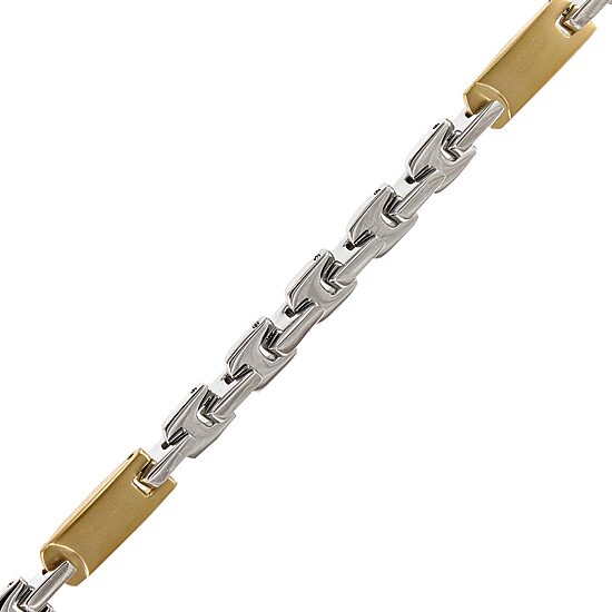 Mens Two-Tone Stainless Steel Link Bracelet