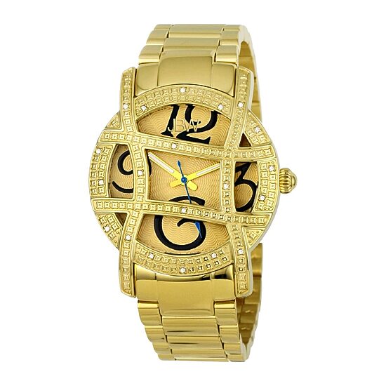 JBW Olympia Womens 1/5 CT. T.W. Diamond Gold-Tone Stainless Steel Bracelet Watch