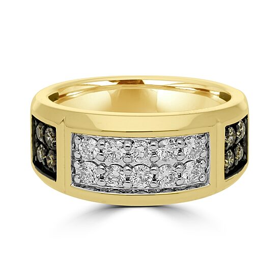 Mens 1 CT. T.W. Natural White Diamond 10K Gold Fashion Ring