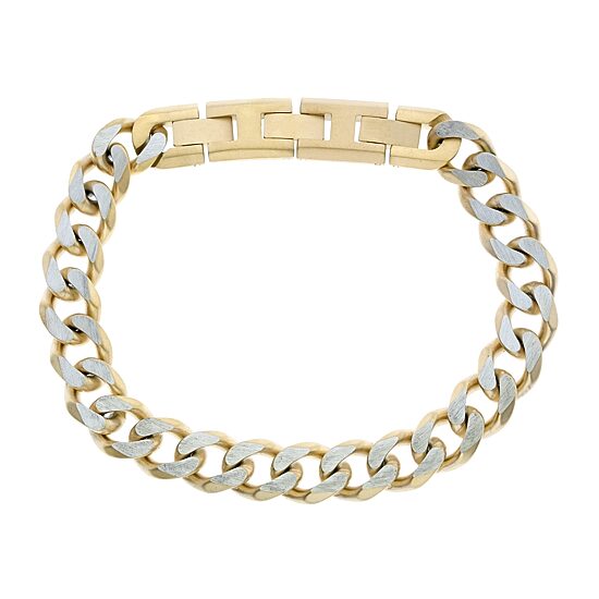 Mens Stainless Steel 9 Inch Solid Curb Chain Bracelet