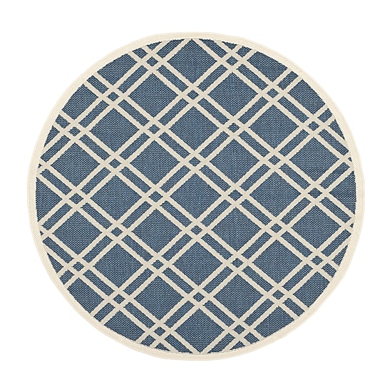 Safavieh Courtyard Collection Hannah Geometric Indoor/Outdoor Round Area Rug