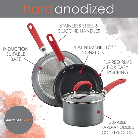 Rachael Ray Create Delicious Hard Anodized 10.25" Deep Frying Pan