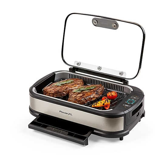 PowerXL Smokeless Indoor Grill With Hinged Glass Lid