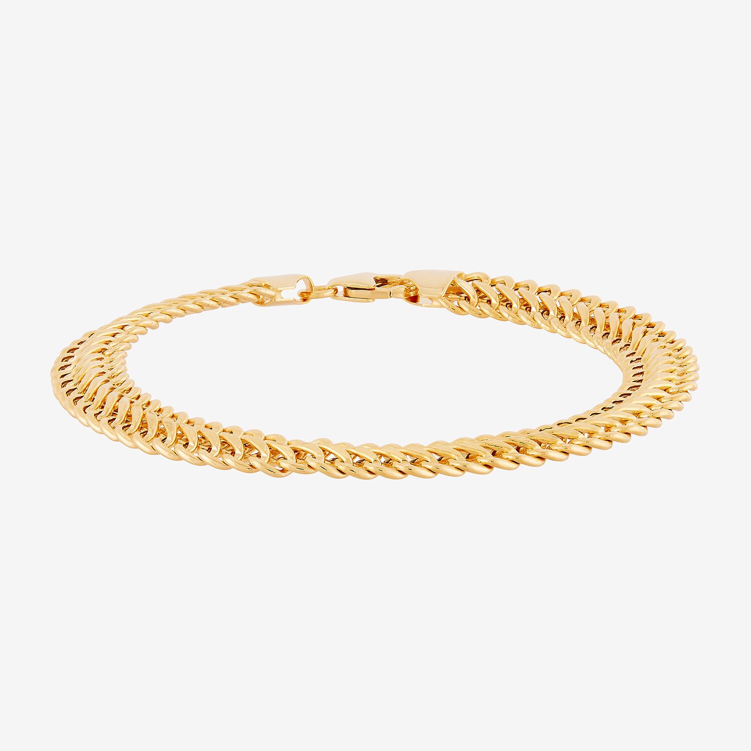 Made in Italy Womens 14K Gold Hollow 7.25 Inch Link Bracelet