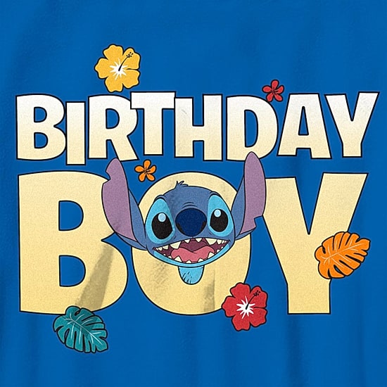 Disney Collection Little & Big Kid Boys Crew Neck Short Sleeve Regular Fit Lilo & Stitch Graphic T-Shirt
