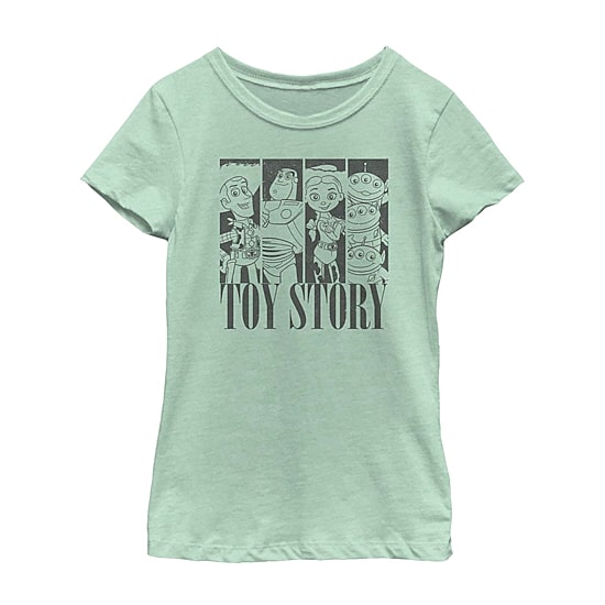 Disney Collection Little & Big Kid Girls Crew Neck Short Sleeve Regular Fit Buzz Lightyear Jessie Woody Graphic T-Shirt