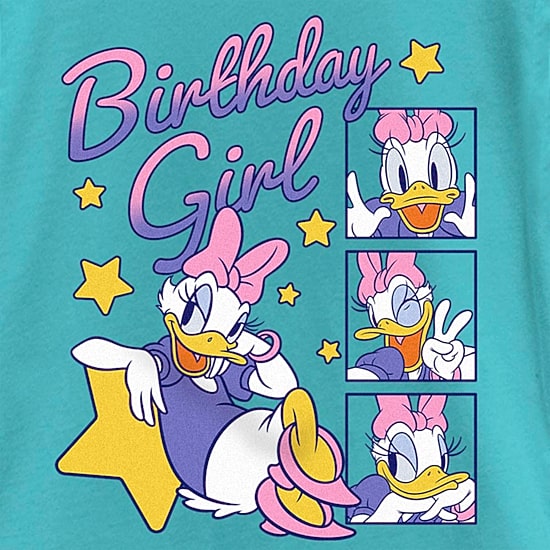 Disney Collection Little & Big Kid Girls Crew Neck Short Sleeve Regular Fit Daisy Duck Graphic T-Shirt