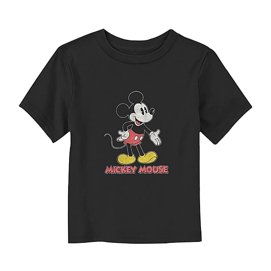 Disney Collection Toddler Boys Crew Neck Short Sleeve Regular Fit Mickey Mouse Graphic T-Shirt