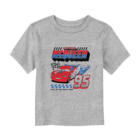 Disney Collection Toddler Boys Crew Neck Short Sleeve Regular Fit Cars Graphic T-Shirt