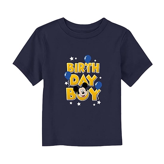 Disney Collection Toddler Boys Crew Neck Short Sleeve Regular Fit Mickey Mouse Graphic T-Shirt