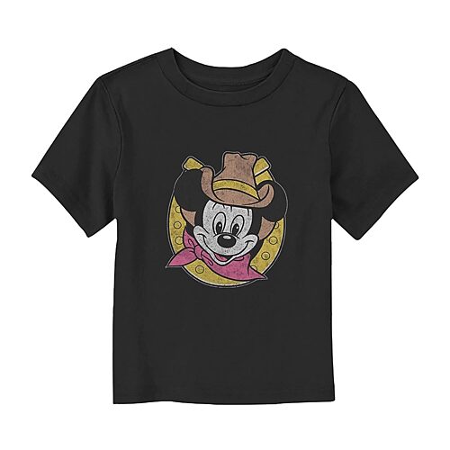 Disney Collection Toddler Boys Crew Neck Short Sleeve Regular Fit Mickey Mouse Graphic T-Shirt, 3t, Black