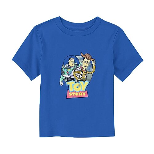 Disney Collection Toddler Boys Crew Neck Short Sleeve Regular Fit Toy Story Graphic T-Shirt, 4t, Blue