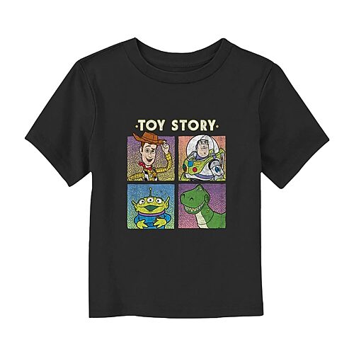Disney Collection Toddler Boys Crew Neck Short Sleeve Regular Fit Toy Story Graphic T-Shirt, 4t, Black