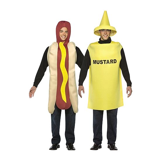 Unisex Adult Hot Dog & Mustard Couples Costume