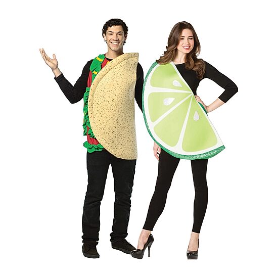 Unisex Adult Taco & Lime Slice Couples Costume