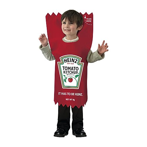 Little & Big Kid Unisex Heinz Ketchup Packet Costume, 3t-4t, Red