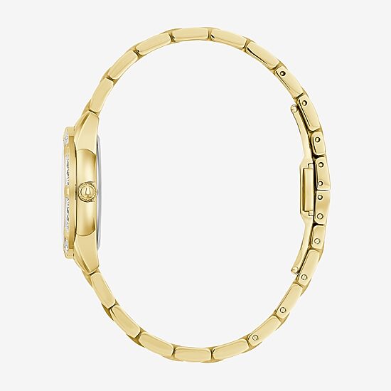 Bulova Classic Sutton Womens Diamond Accent Gold Tone Stainless Steel Bracelet Watch 98r297