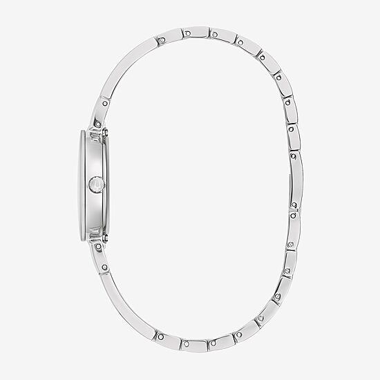 Bulova Modern Marc Anthony Womens Diamond Accent Silver Tone Stainless Steel Bangle Watch 96p241