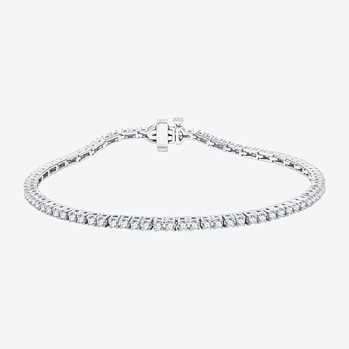 2 CT. T.W. Natural White Diamond 10K or 14K White or Yellow Gold 7.25 Inch Tennis Bracelet, One Size, White