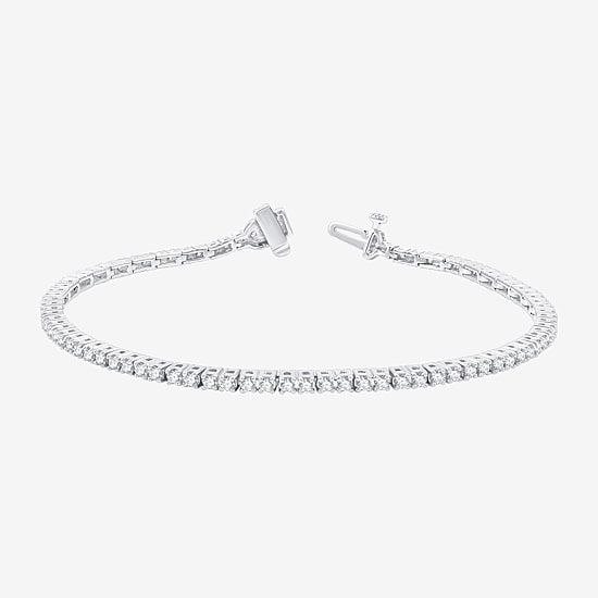 2 CT. T.W. Natural White Diamond 10K or 14K White or Yellow Gold 7.25 Inch Tennis Bracelet