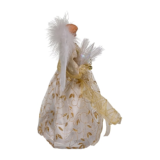 Kurt Adler 12in Battery-Operated Gold Angel Christmas Tree Topper