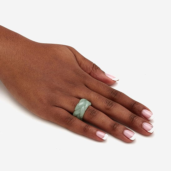 Womens 11M Genuine Green Jade Band