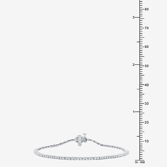 1 CT. T.W. Genuine White Diamond 10K or 14K White or Yellow Gold Tennis Bracelet