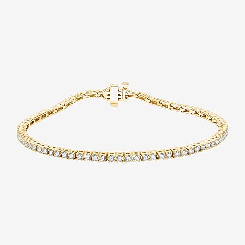 2 CT. T.W. Natural White Diamond 10K or 14K White or Yellow Gold 7.25 Inch Tennis Bracelet, One Size, Yellow