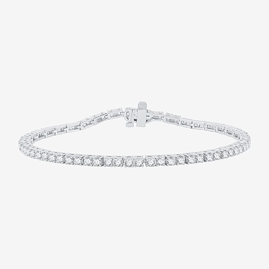 3 CT. T.W. Natural White Diamond 10K or 14K White or Yellow Gold 7.25 Inch Tennis Bracelet