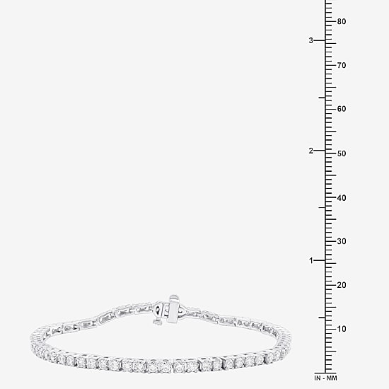 3 CT. T.W. Natural White Diamond 10K or 14K White or Yellow Gold 7.25 Inch Tennis Bracelet