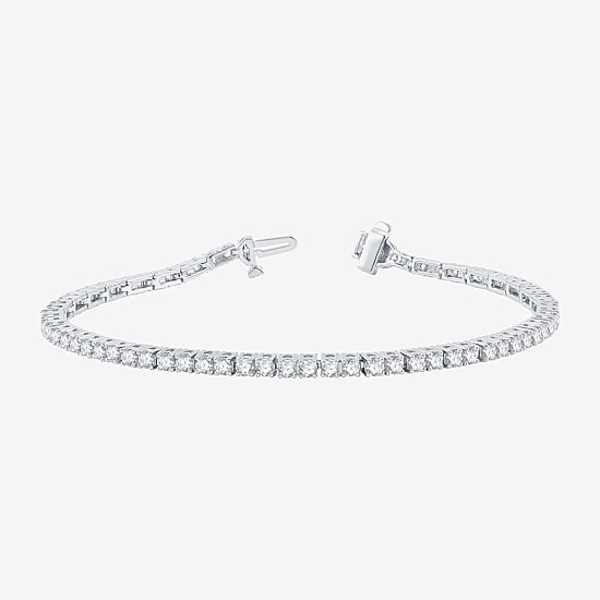 3 CT. T.W. Natural White Diamond 10K or 14K White or Yellow Gold 7.25 Inch Tennis Bracelet