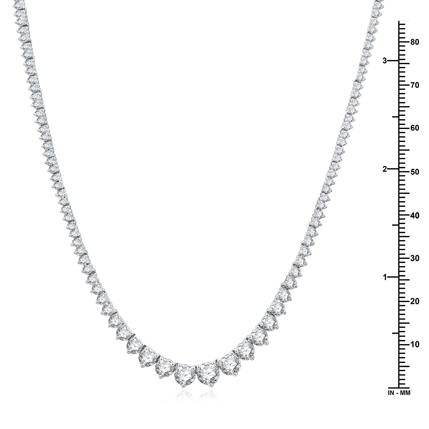 7 Ct.T.W. (H-I / I1) Womens Lab Grown White Diamond 10K or 14K White or Yellow Gold Tennis Necklaces