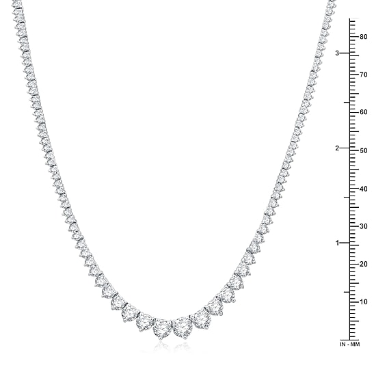 7 Ct.T.W. (H-I / I1) Womens Lab Grown White Diamond 10K or 14K White or Yellow Gold Tennis Necklaces