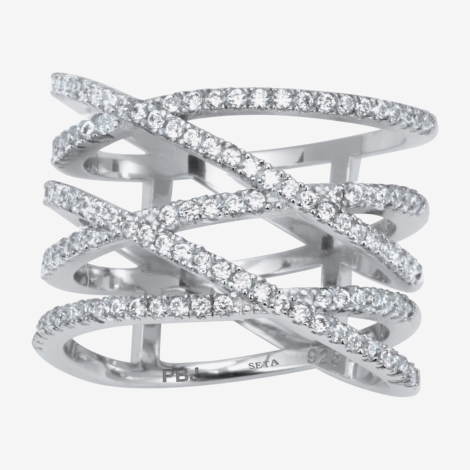 Diamonart Womens 1/2 CT. T.W. Cubic Zirconia Sterling Silver Round Cocktail Ring
