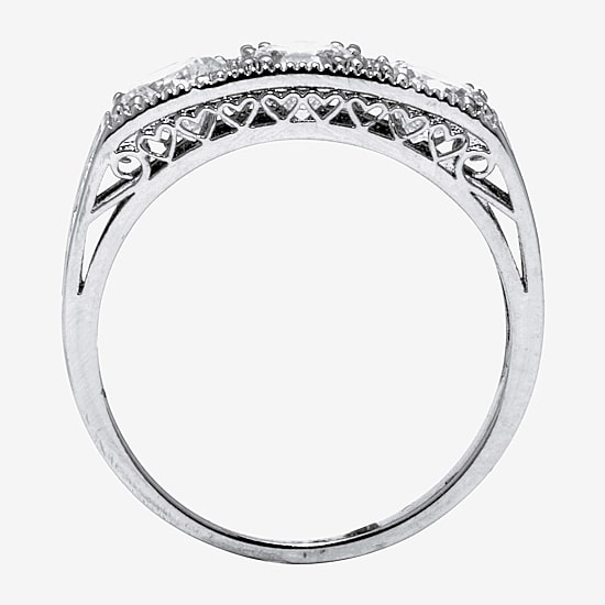 Diamonart Womens 4 1/2 CT. T.W. Cubic Zirconia Platinum Over Silver Round Engagement Ring