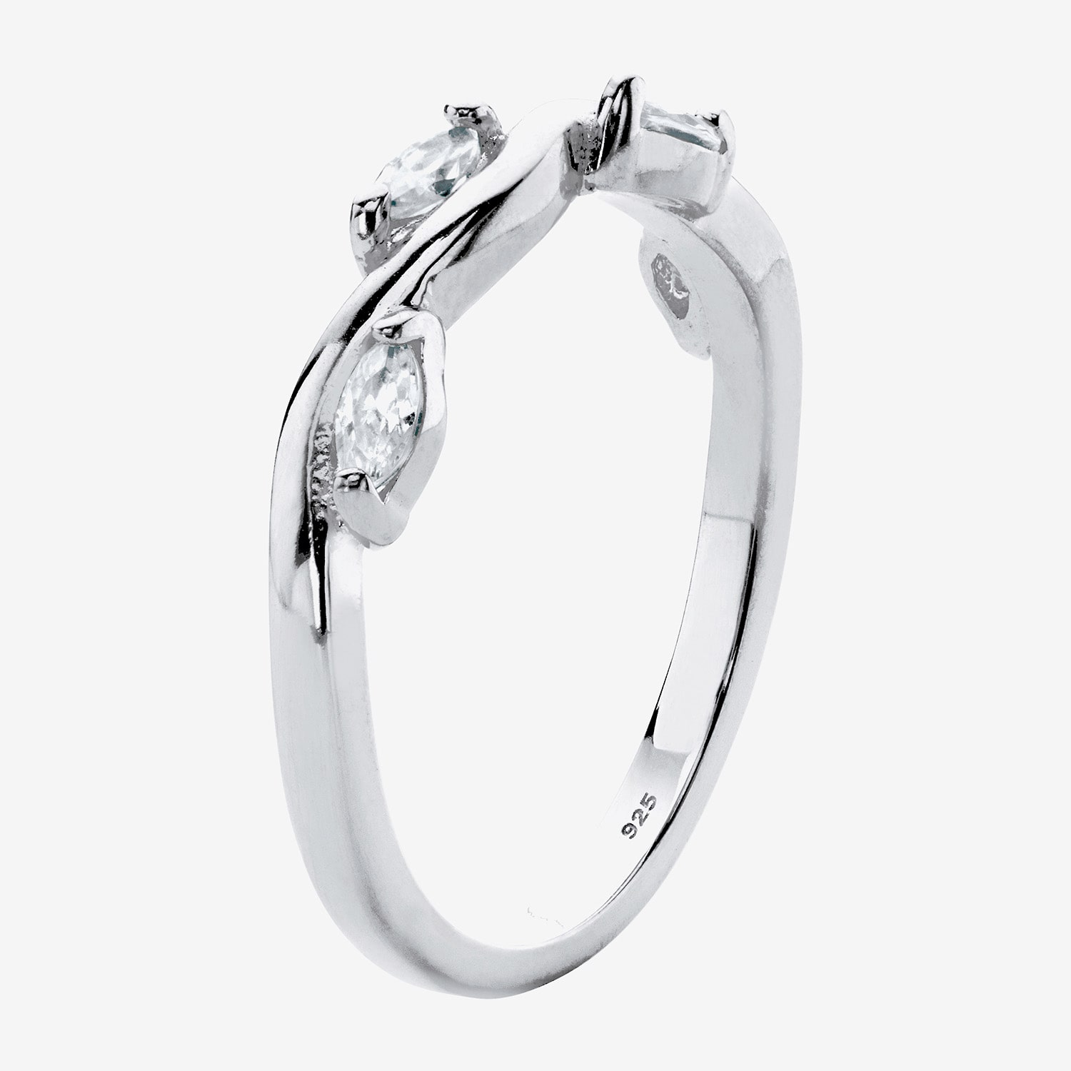 Diamonart Womens 2MM 3/8 CT. T.W. Cubic Zirconia Sterling Silver Diamond Band