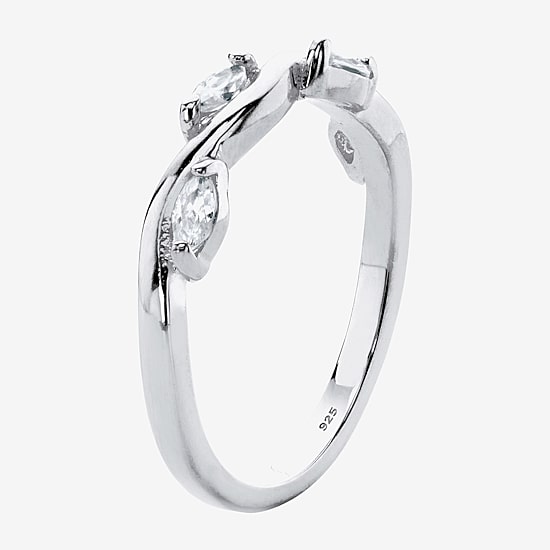 Diamonart Womens 2MM 3/8 CT. T.W. Cubic Zirconia Sterling Silver Diamond Band