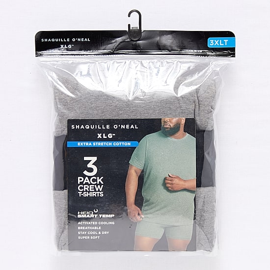 Shaquille O'Neal XLG™ Activated Cooling Mens 3 Pack Short Sleeve Crew Neck T-Shirt Big and Tall