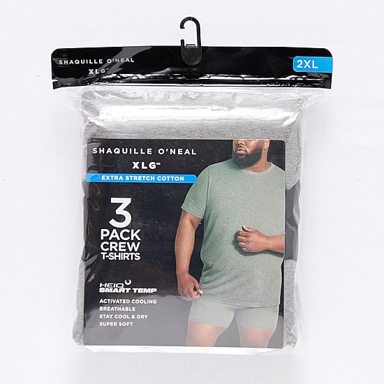 Shaquille O'Neal XLG™ Activated Cooling Mens 3 Pack Short Sleeve Crew Neck T-Shirt Big