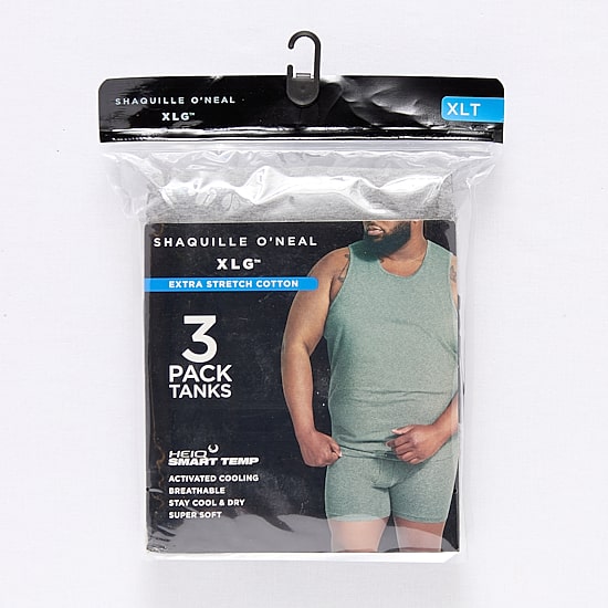 Shaquille O'Neal XLG™ Activated Cooling Mens Crew Neck Sleeveless 3 Pack Tall Tank