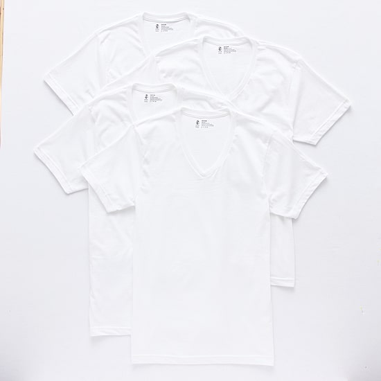 IZOD Mens 4 Pack Short Sleeve V Neck T-Shirt