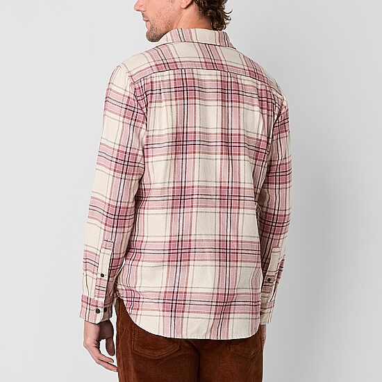 mutual weave Mens Long Sleeve Regular Fit Flannel Shirt