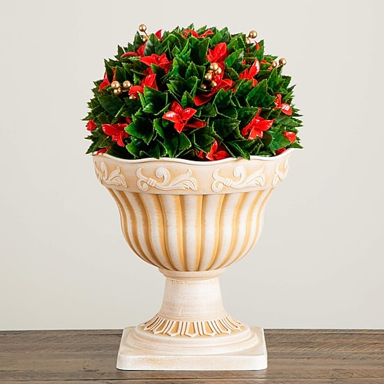 Nearly Natural 22" Red Tip Photinia Ball Artificial Plant