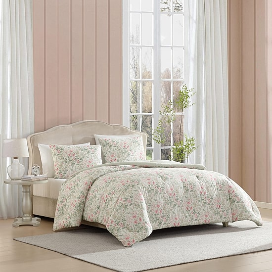 Laura Ashley Arden Floral Easy Care Complete Bedding Set with Sheets