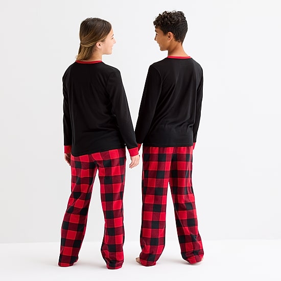 North Pole Trading Co. Moose Buffalo Little & Big Kid Unisex Crew Neck Long Sleeve 2-pc. Matching Family Pajama Set