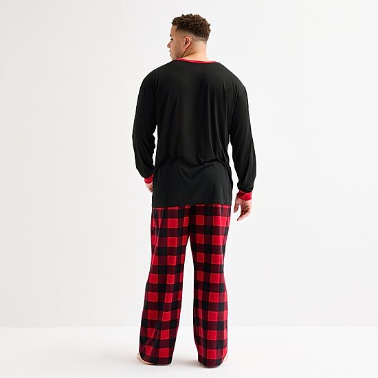 North Pole Trading Co. Moose Buffalo Mens Crew Neck Long Sleeve 2-pc. Matching Family Pajama Set