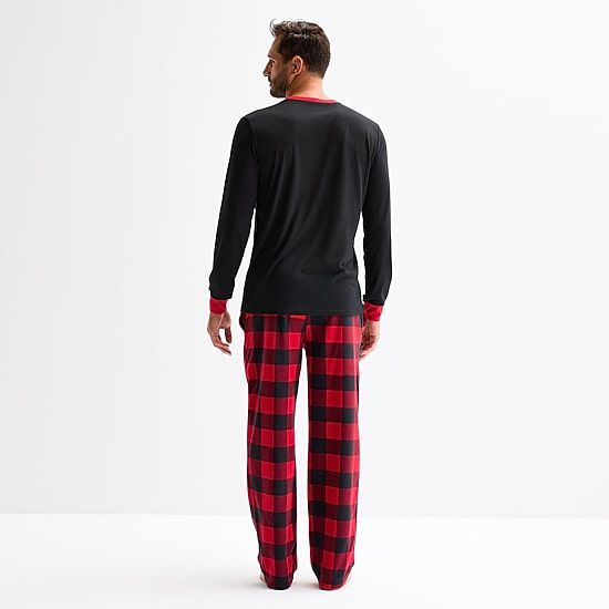 North Pole Trading Co. Moose Buffalo Mens Crew Neck Long Sleeve 2-pc. Matching Family Pajama Set