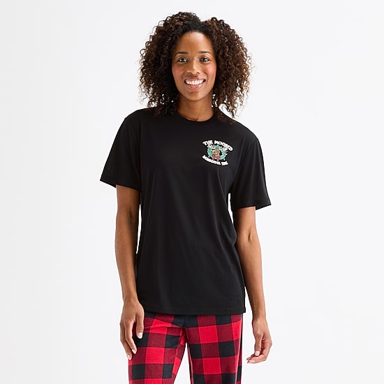 North Pole Trading Co. Moose Buffalo Unisex Adult Crew Neck Short Sleeve Matching Family Pajama Top