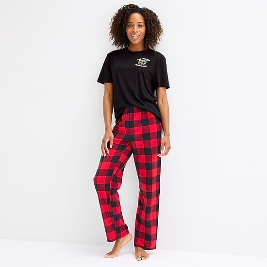 North Pole Trading Co. Moose Buffalo Unisex Adult Crew Neck Short Sleeve Matching Family Pajama Top